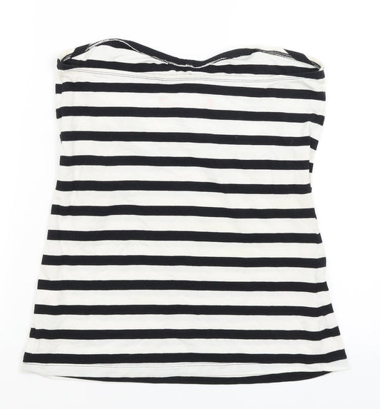 Atmosphere Womens White Striped Basic T-Shirt Size 16