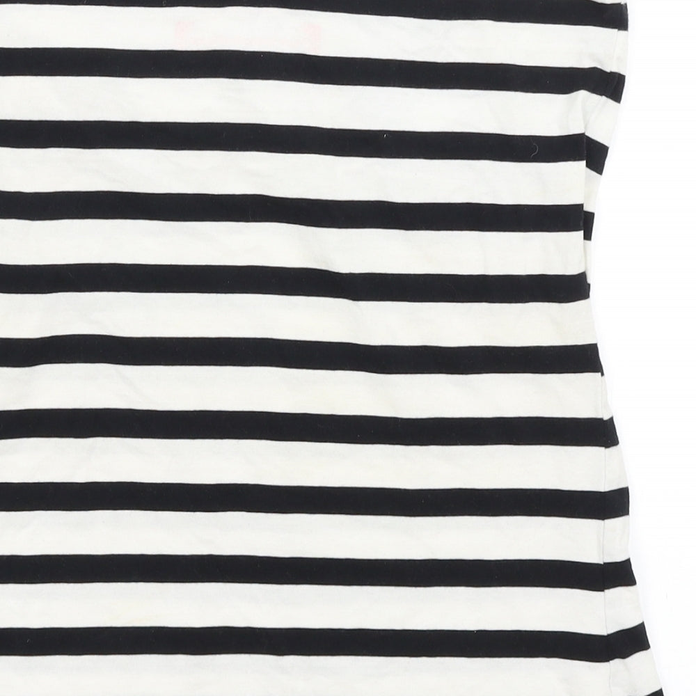 Atmosphere Womens White Striped Basic T-Shirt Size 16