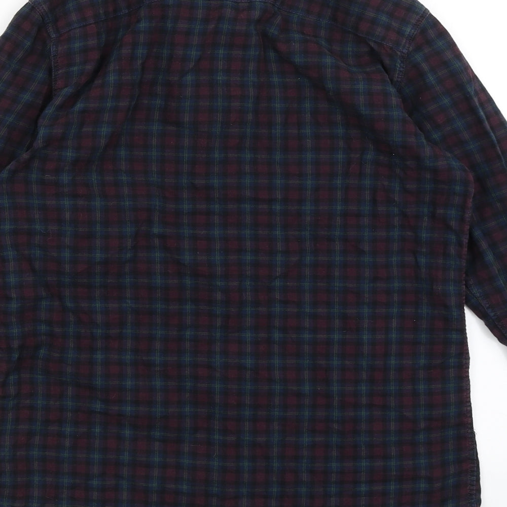 River Island Mens Blue Plaid Button-Up Size XS