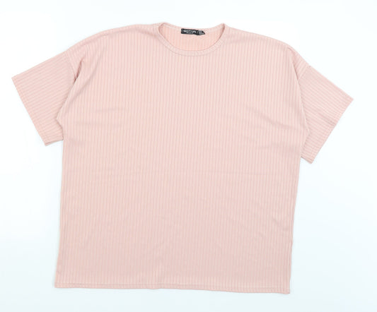 Womens UK Size 12 Nasty Gal Pink Basic T-Shirt