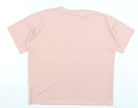 Nasty Gal Womens Pink Basic T-Shirt Size 12