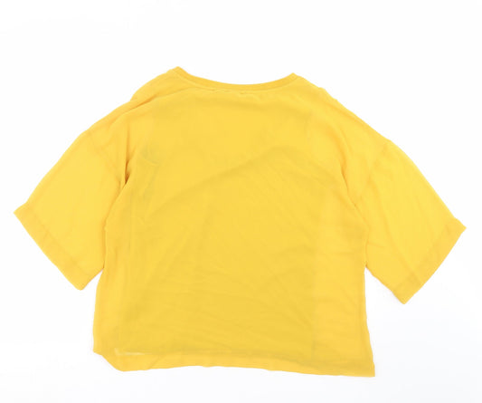 F&F Womens Yellow Basic Blouse Size 12