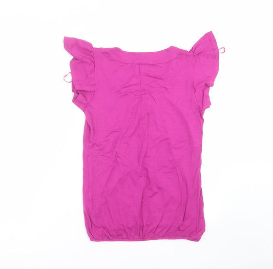 Papaya Womens Purple Basic T-Shirt Size 8