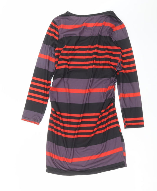 Preworn Womens Black Striped Shift Size S