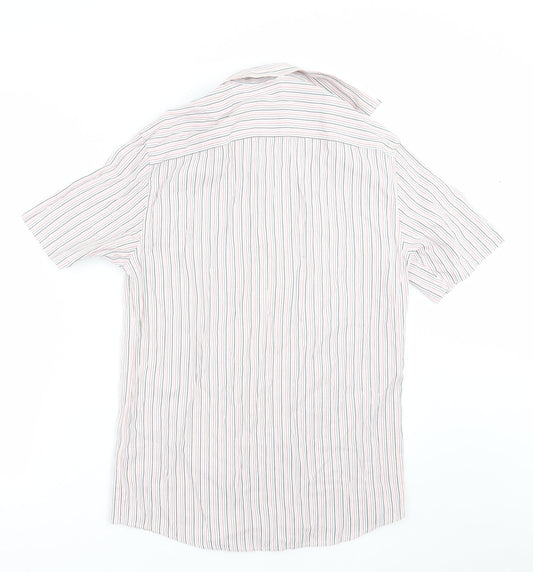 Mens UK Size S NEXT Pink Button-Up Short Sleeve Casual Shirt