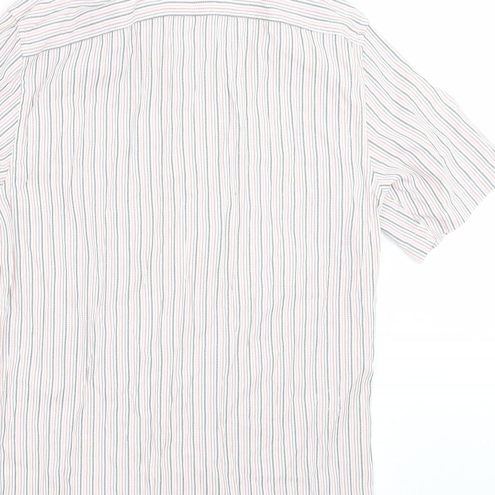 Mens UK Size S NEXT Pink Button-Up Short Sleeve Casual Shirt