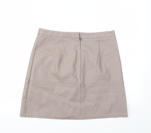 New Look Womens Brown A-Line Skirt Size 10