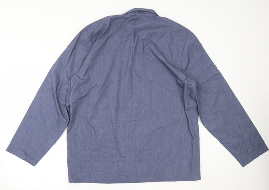 Mens UK Size L Marks and Spencer Blue Button-Up Long Sleeve Casual Shirt