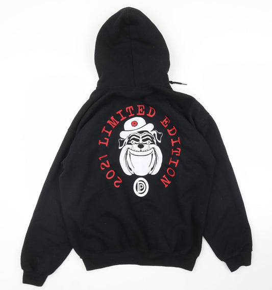 Mens UK Size M Gildan Black Pullover Hoodie
