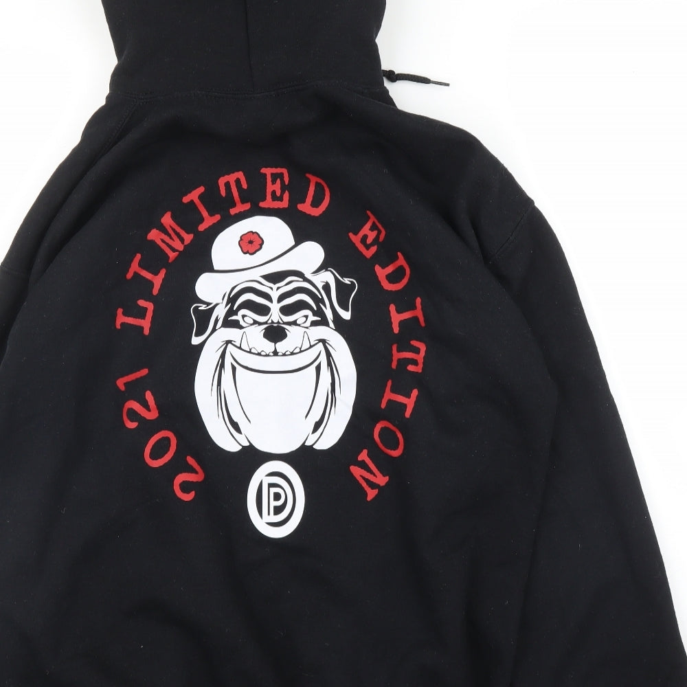 Mens UK Size M Gildan Black Pullover Hoodie