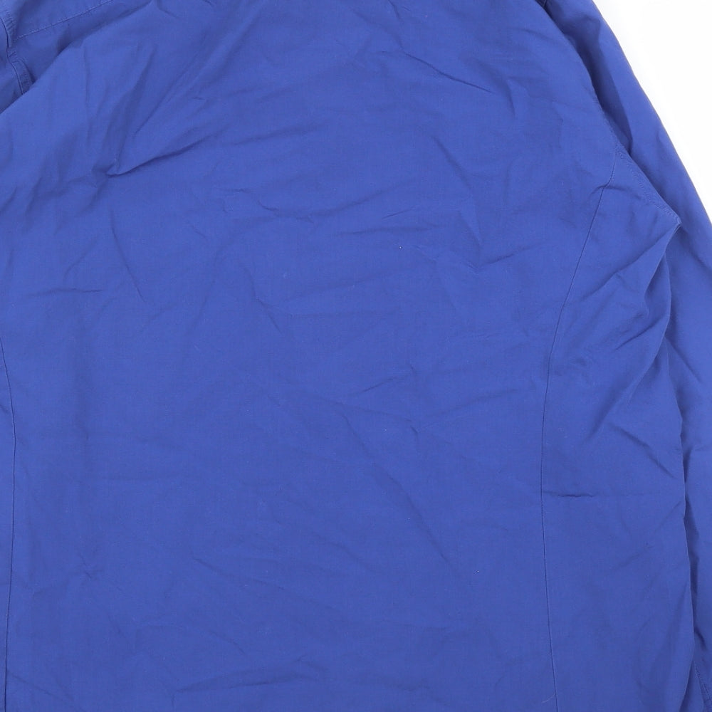 Mens UK Size XL Burton Blue Button-Up Long Sleeve Casual Shirt