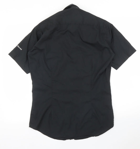 Mens UK Size 14 Kustom Kit Black Button-Up Short Sleeve Casual Shirt