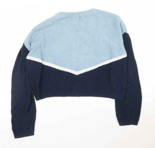 Mens UK Size M Pull&Bear Blue Pullover Jumper
