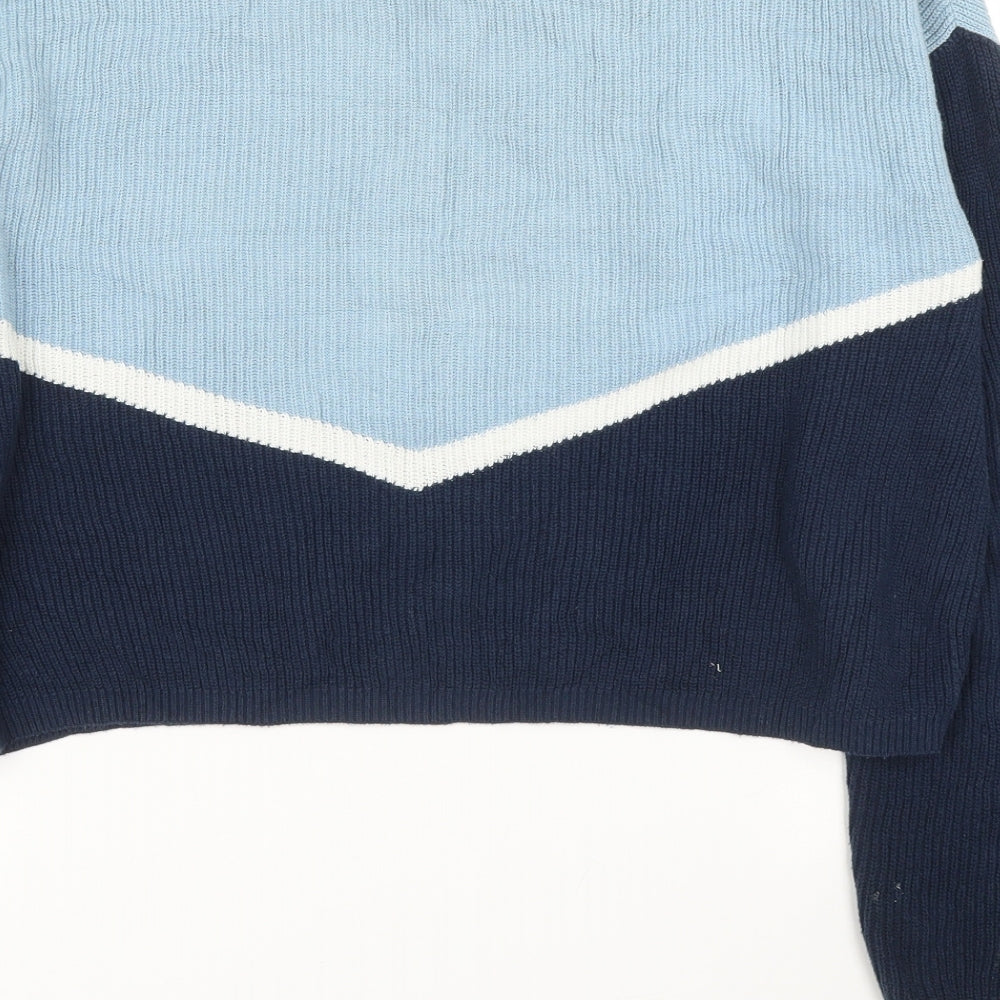 Pull&Bear Mens Blue Pullover Jumper Size M