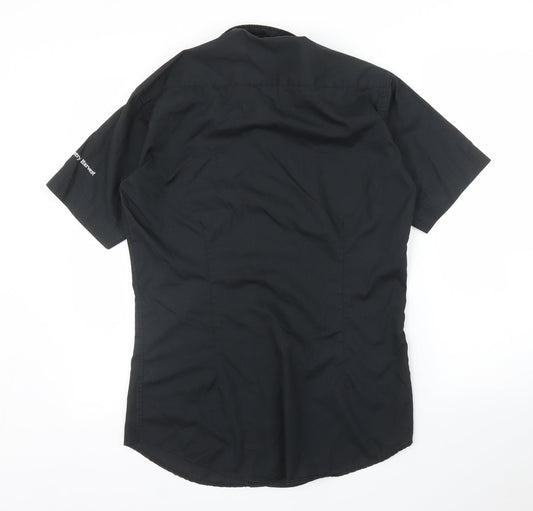 Mens UK Size 14 Kustom Kit Black Button-Up Short Sleeve Casual Shirt