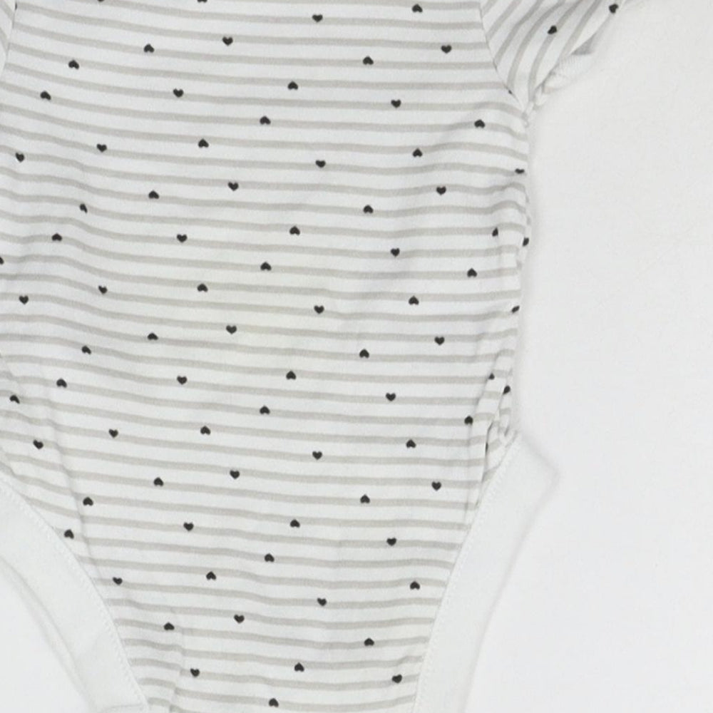 George Baby Grey Striped Babygrow One-Piece Size 3-6 Months