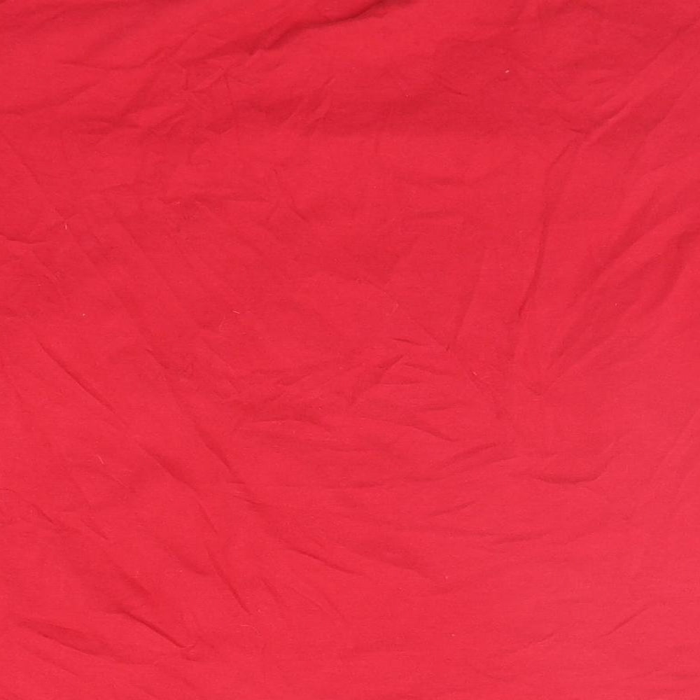 Womens UK Size L Preworn Red Basic T-Shirt