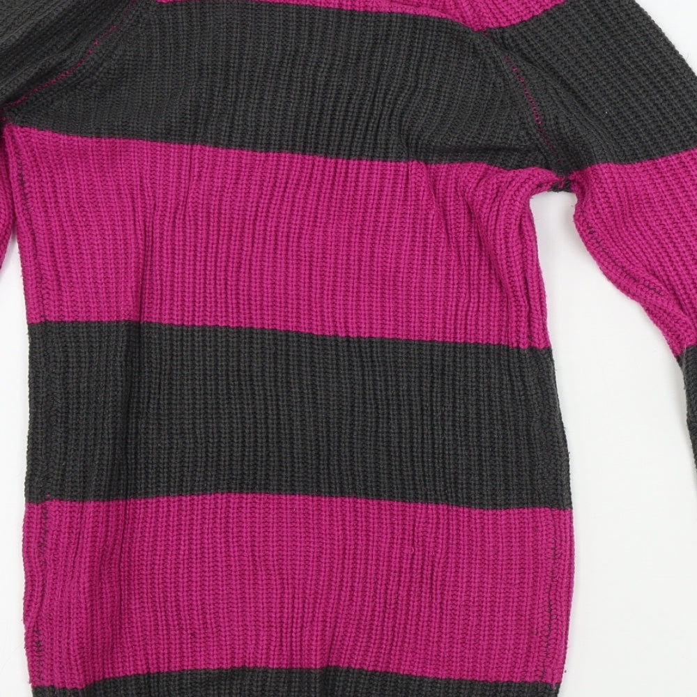 Poof Excellence Womens Grey Striped Bodycon Size S