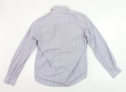 Sergio Tacchini Mens Blue Check Button-Up Size M
