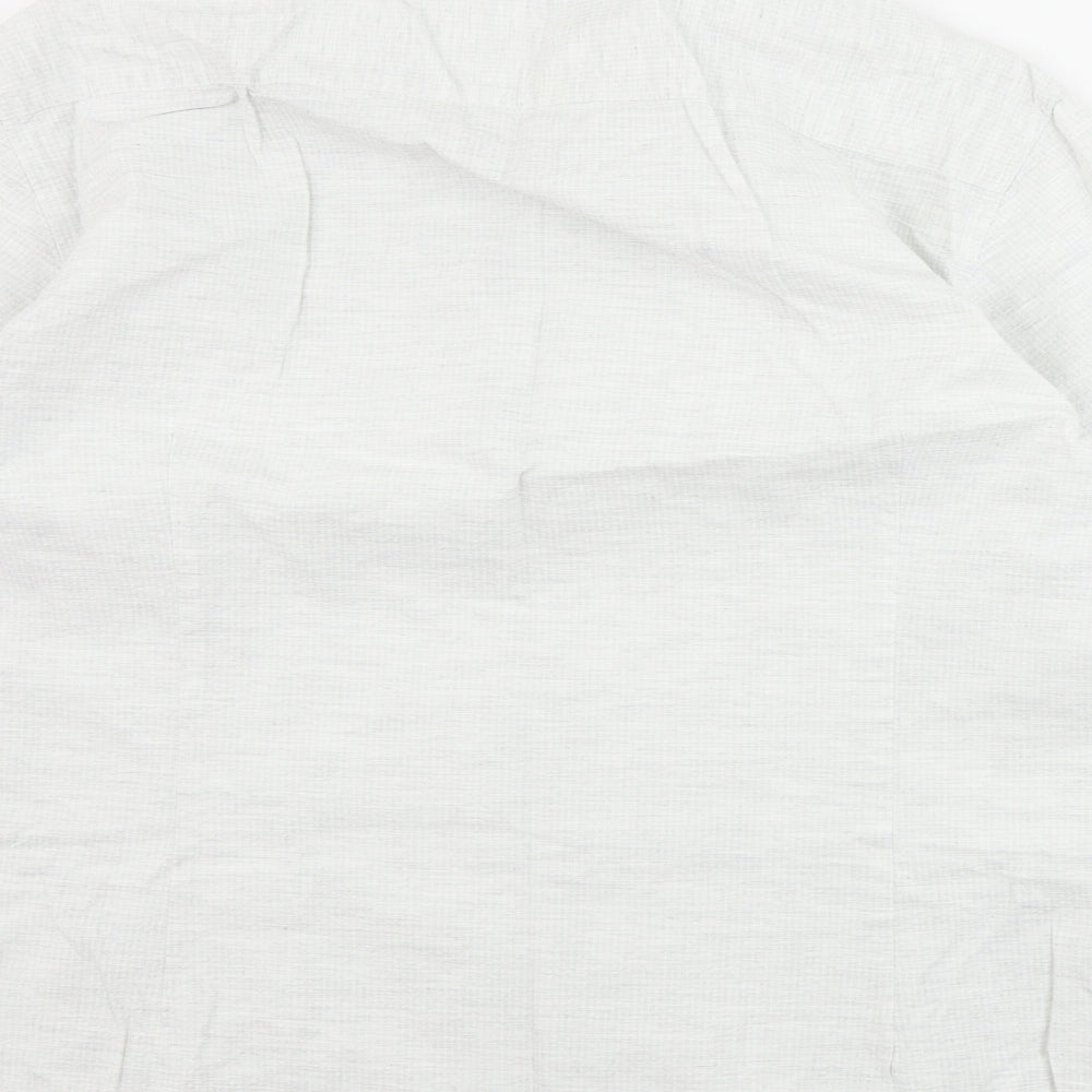 Mens UK Size 16.5 Cedar Wood State Grey Button-Up Long Sleeve Casual Shirt