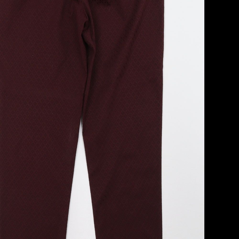 Womens UK Size 10 Oasis Regular Fit Red Trousers