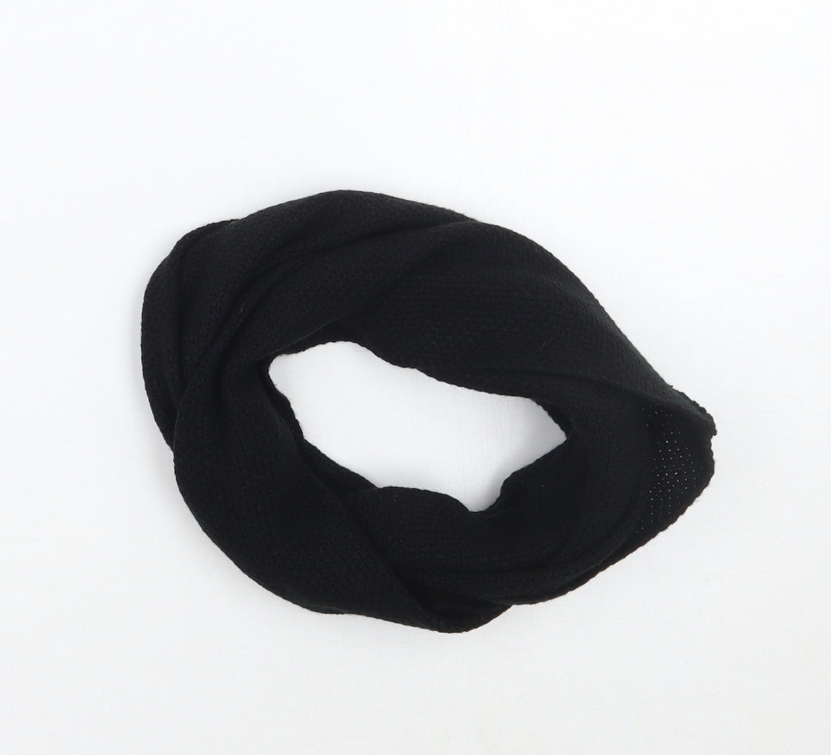 Front view of Preworn women’s black scarf