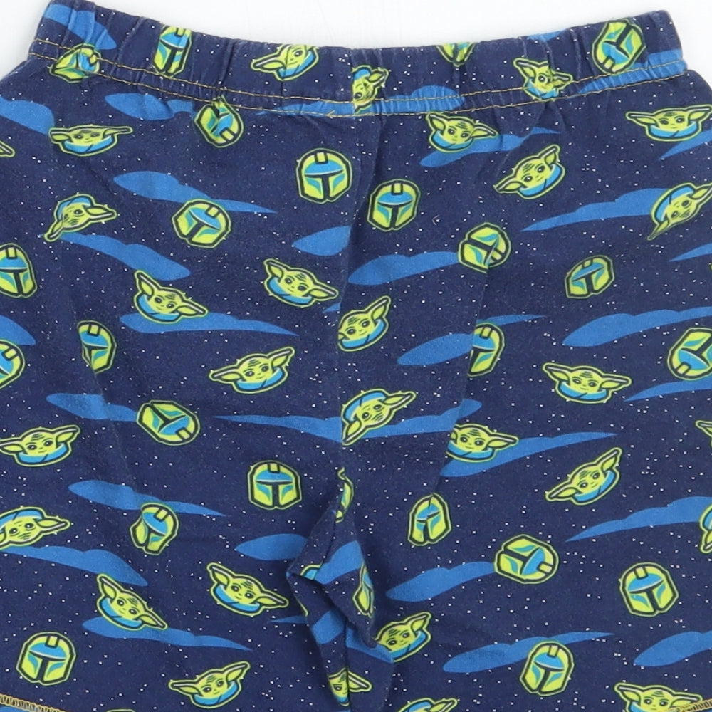 Starwars Boys Blue Geometric Bermuda Shorts Size 5-6 Years