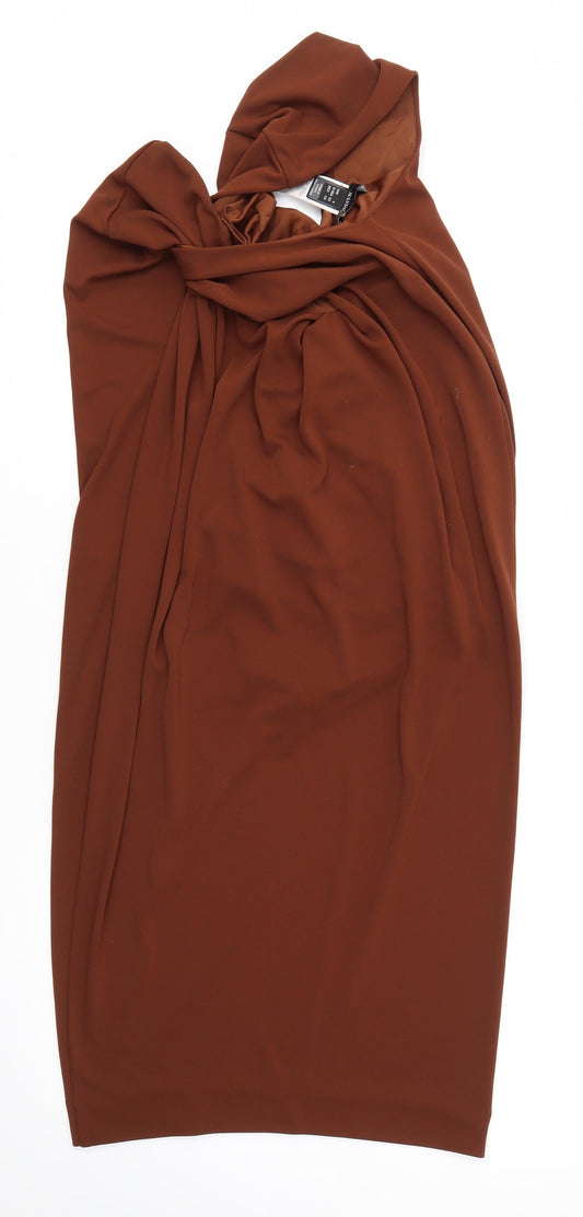 Additional front view of Mango women’s brown bodycon, size S