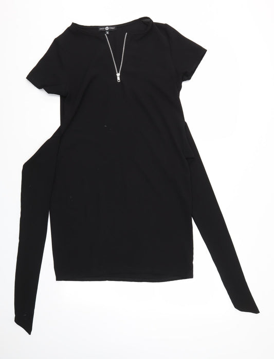 Additional front view of Daisy Street women’s black shirt dress, size UK 8