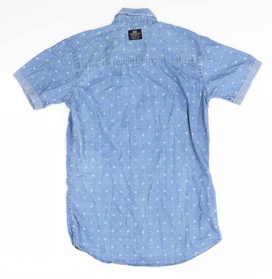 SER55 Mens Blue Button-Up Size XS