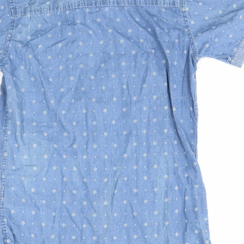 SER55 Mens Blue Button-Up Size XS