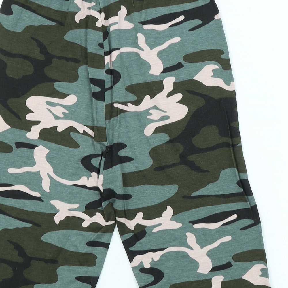 Womens UK Size 4 PRETTYLITTLETHING Cropped Green Leggings