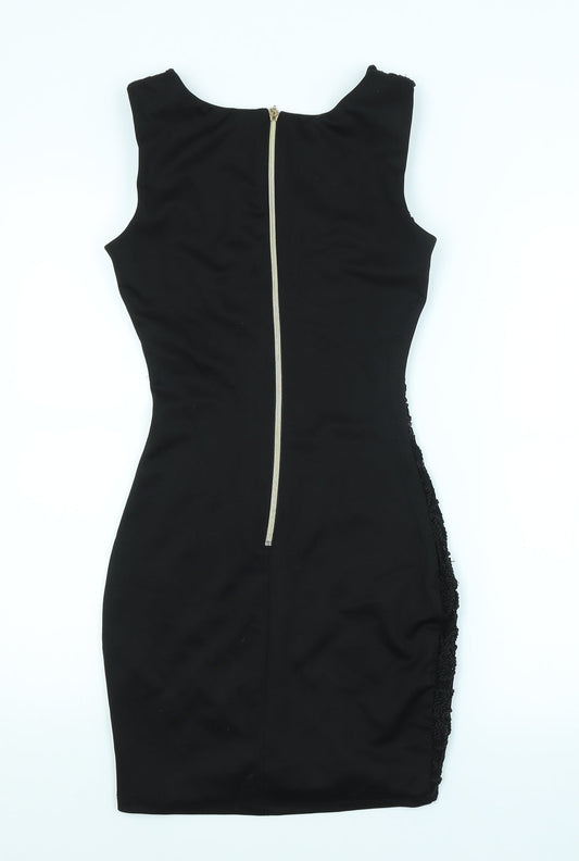 Agenda Womens Black Floral Pencil Dress Size 8