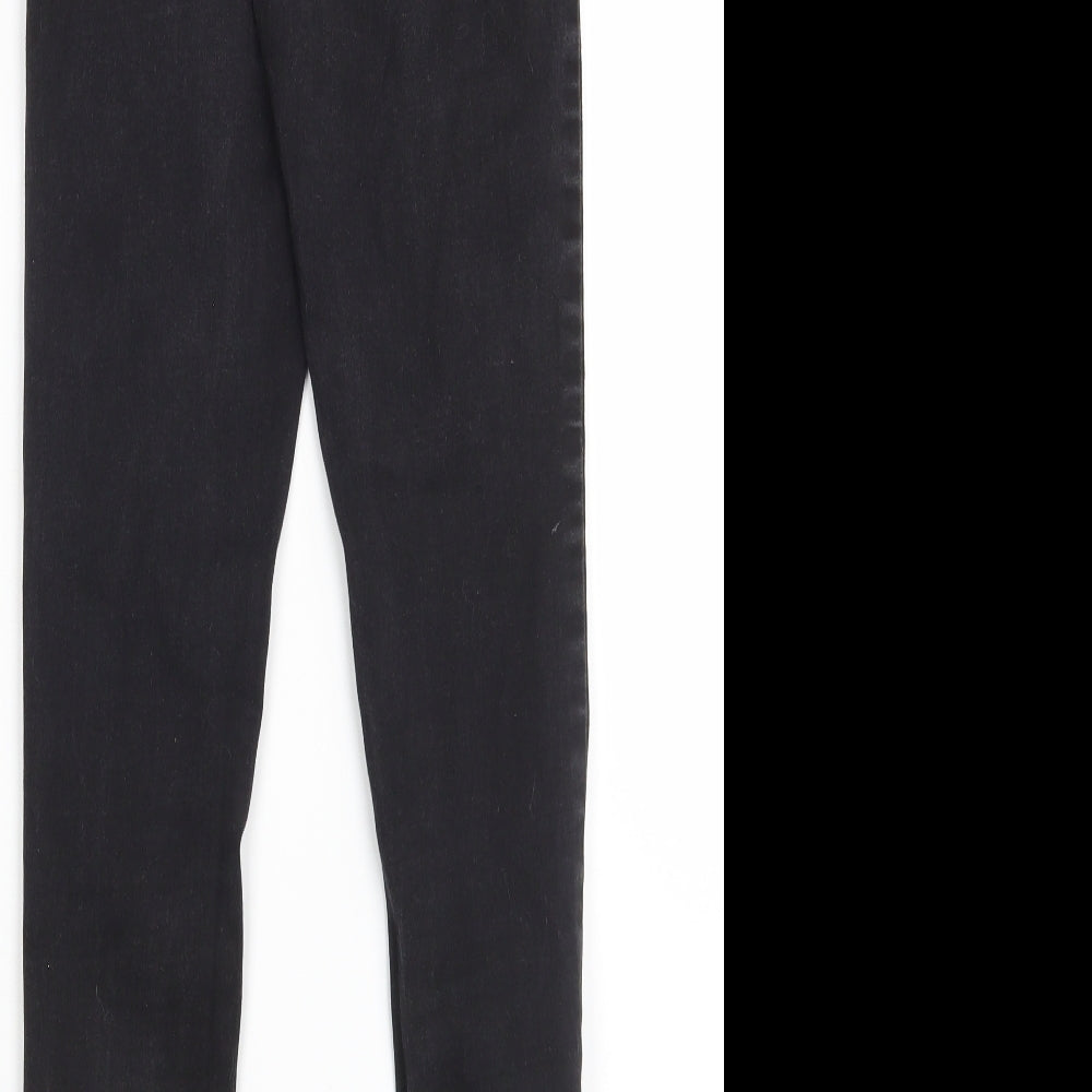 Brand and care label for Denim Co women’s black skinny jeans, size UK 10, 28-inch leg