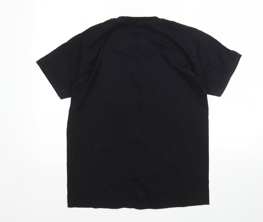 Mens UK Size M Fruit of the Loom Black T-Shirt