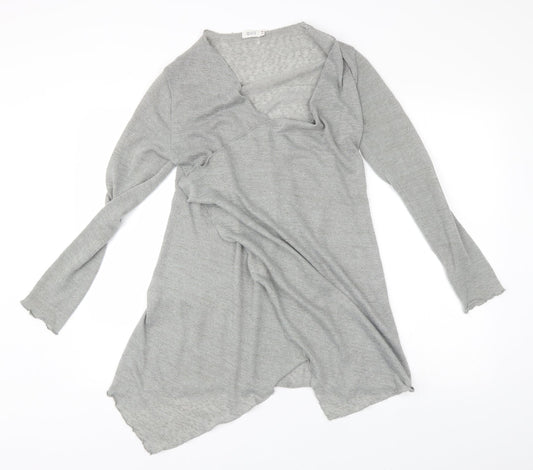 Womens UK Size 12 Quiz Grey Wrap Jumper