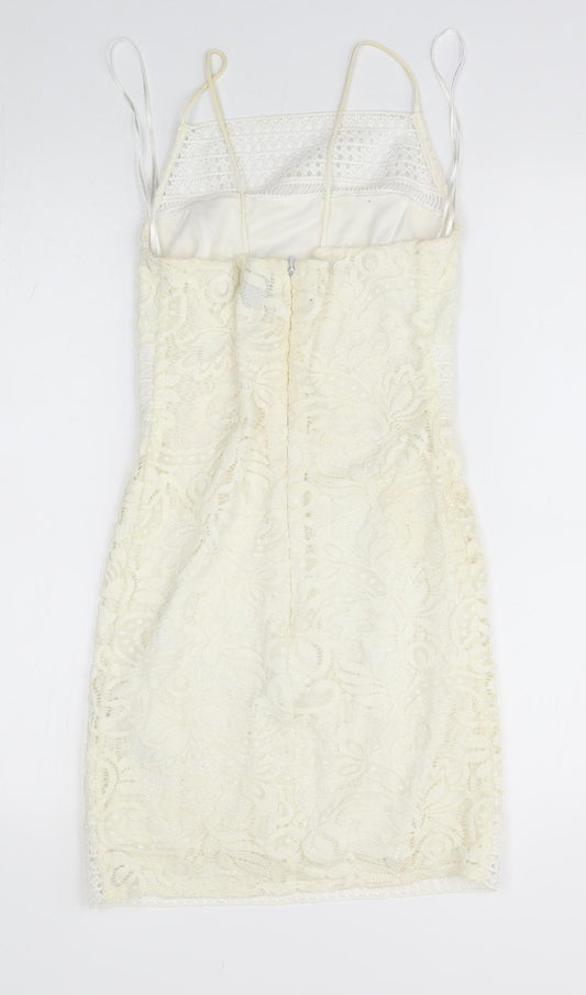 Topshop Womens Ivory Pencil Dress Size 6