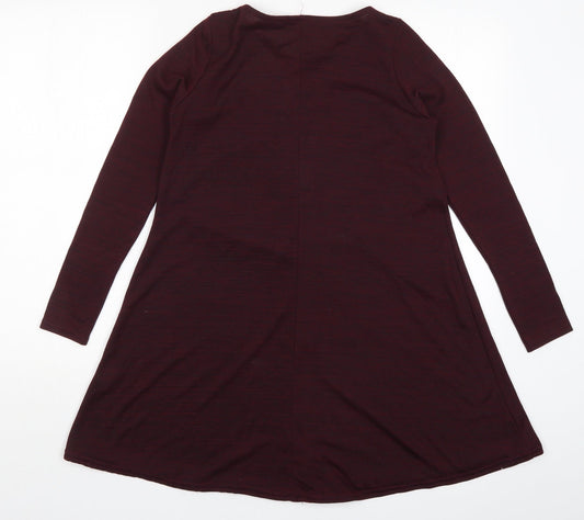 Boohoo Womens Purple A-Line Size 8 - Burgundy