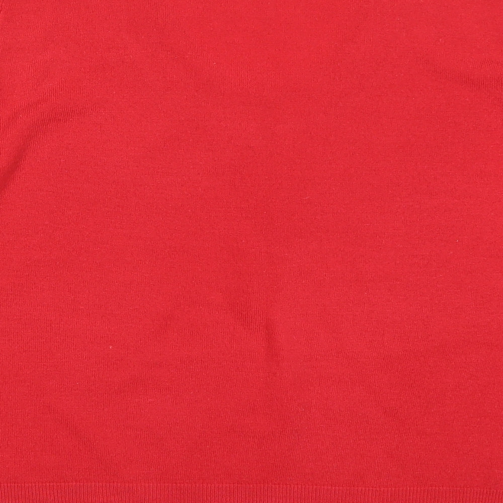 Womens UK Size XL M&Co Red Pullover Jumper