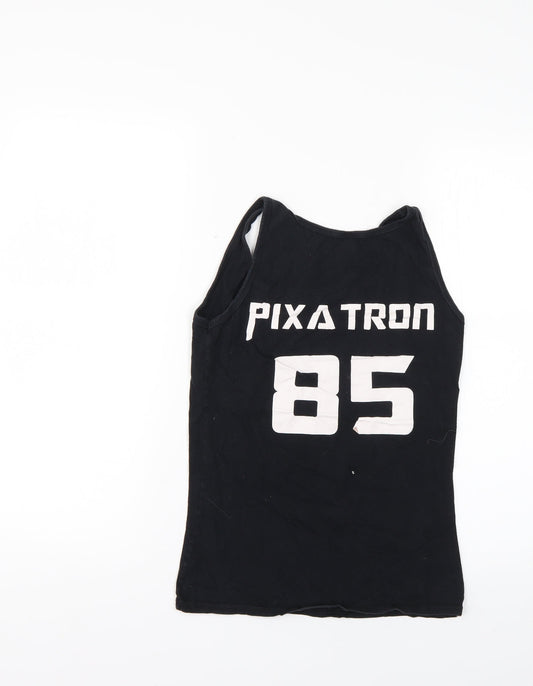 Womens UK Size S Gildan Black Basic T-Shirt