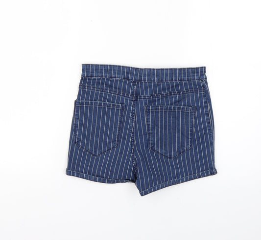 Denim & Co. Womens Blue Striped Chino Shorts Size 10