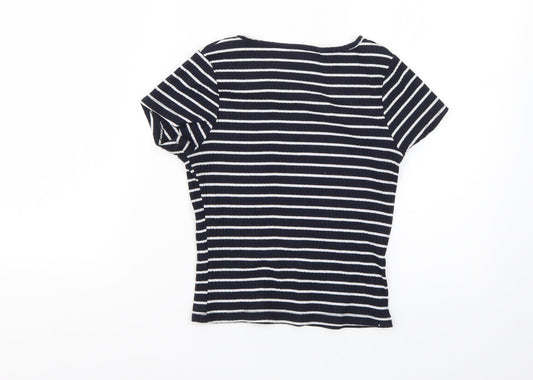 Primark Womens Multicoloured Striped Basic T-Shirt Size 6