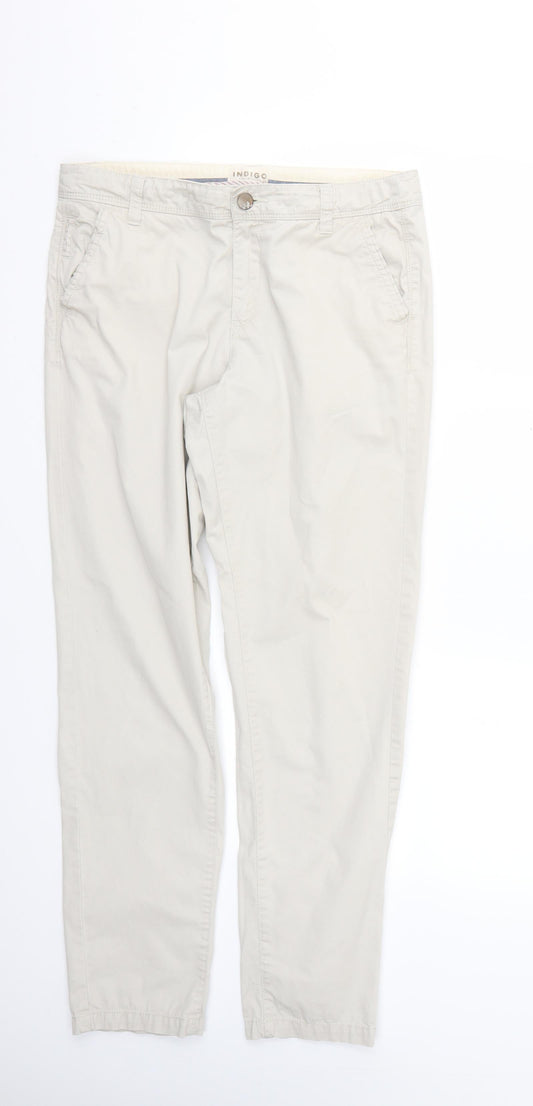 Womens UK Size 10 Marks and Spencer Regular Fit Beige Trousers