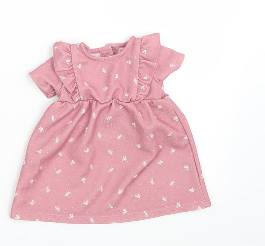 TU Girls Pink Floral A-Line Size 0-3 Months