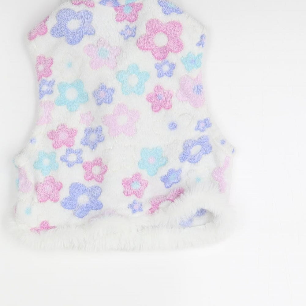 SheIn Womens White Floral Jacket Size M