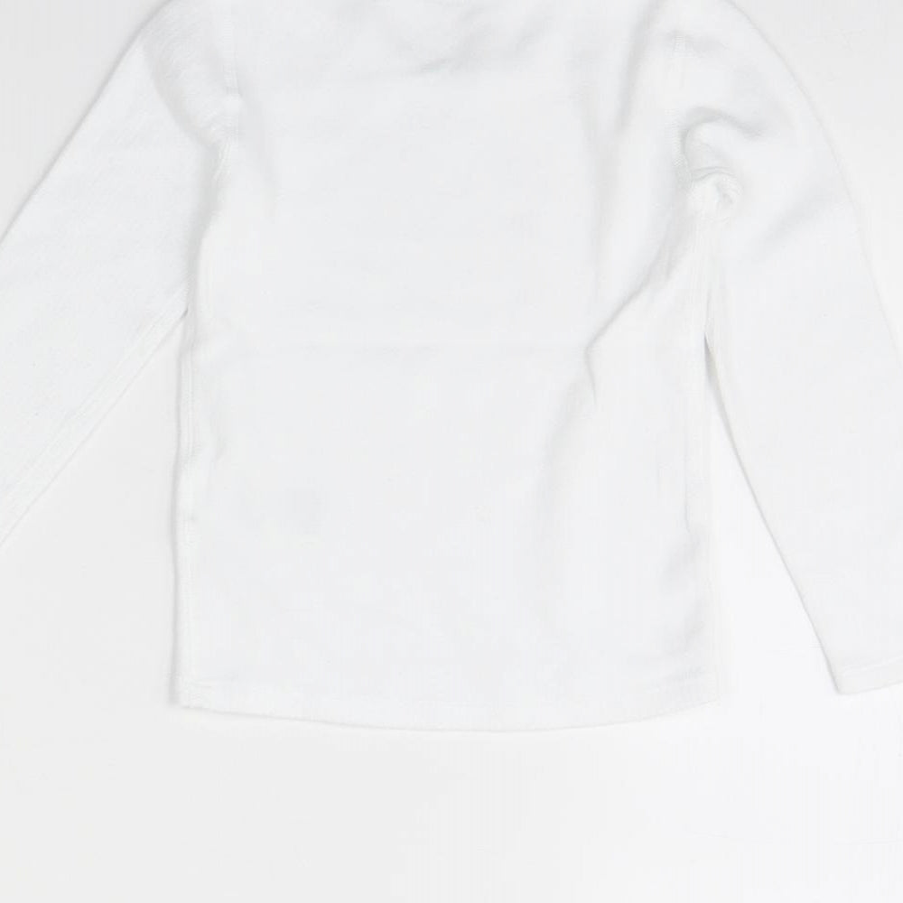 Brand and care label for Marks & Spencer girls’ white basic t-shirt, size 3, years