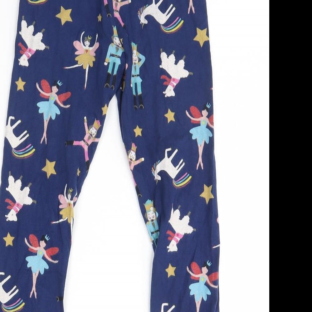 m&s Girls Blue Animal Print Cami Pyjama Pants Size 4 Years