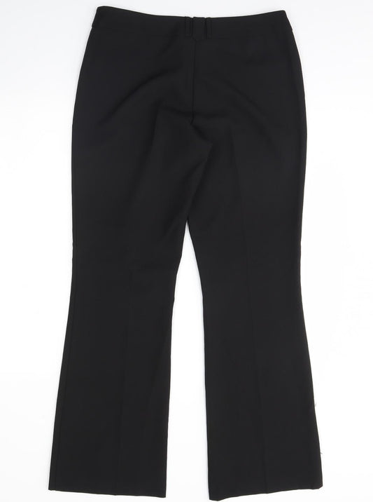 Womens UK Size 34 in Preworn Regular Fit Dress Pants Black Trousers