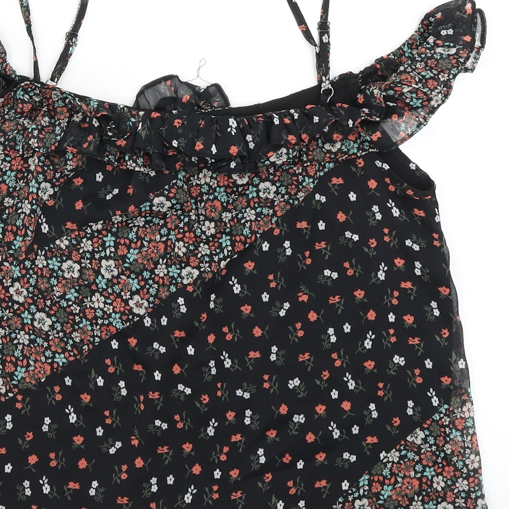 Womens UK Size 10 Topshop Black Basic Blouse