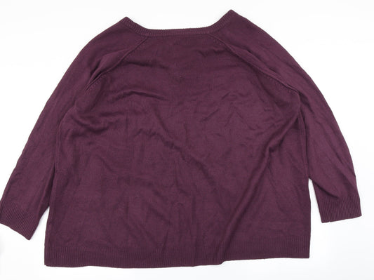 Capsule Womens Purple Knit Pullover Jumper Size L